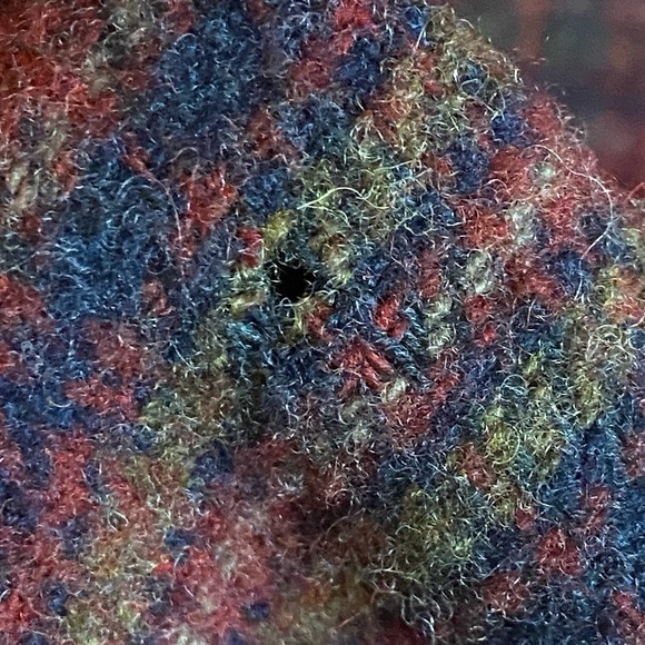 Vintage Pendleton Four Pocket Red Navy Plaid Pattern Button Up Blazer Size 14W - Picture 8 of 13